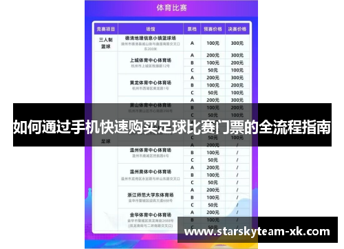 如何通过手机快速购买足球比赛门票的全流程指南